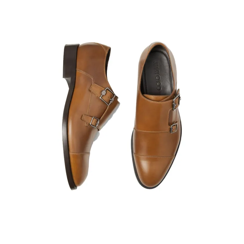 Jimmy Choo Finnion Dress Shoes Men's Tan-4