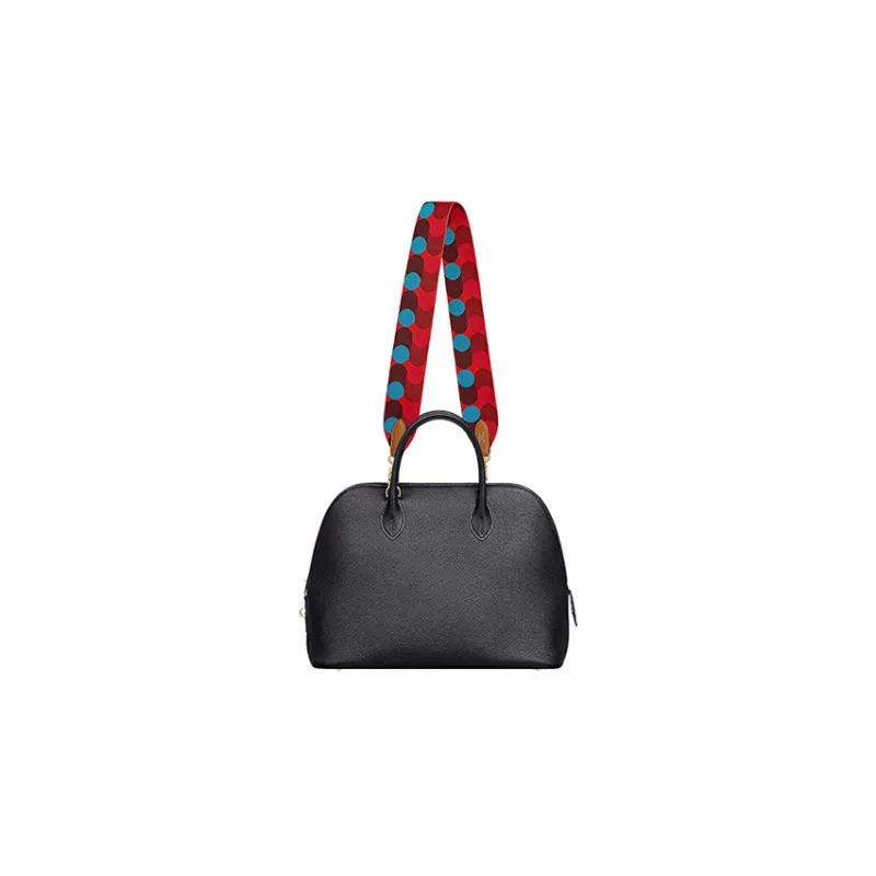 HERMES Flipperball Canvas With Swift Calfskin Shoulder Strap Bag Straps Women's Heart Red/Frida Blue/Gold-1
