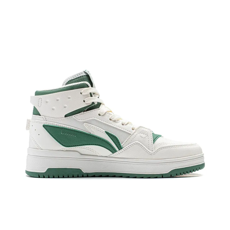LiNing Yamahara 2.0 Anti Slip Wear Resistant High Top Skateboard Shoes Women's White Green-1