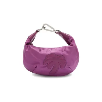 PALM ANGELS Satin Water Dumpling Bag Handbag Mini Women's Purple