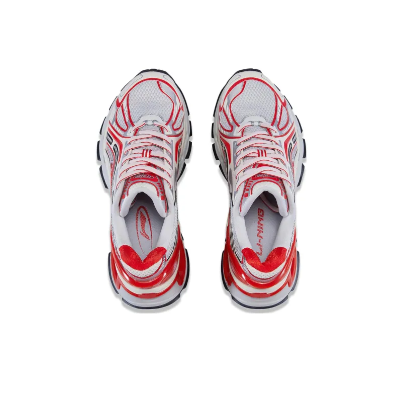 LiNing Furious Rider BOW Anti Slip Wear Resistant Low Top Casual Shoes Men's Red White-3