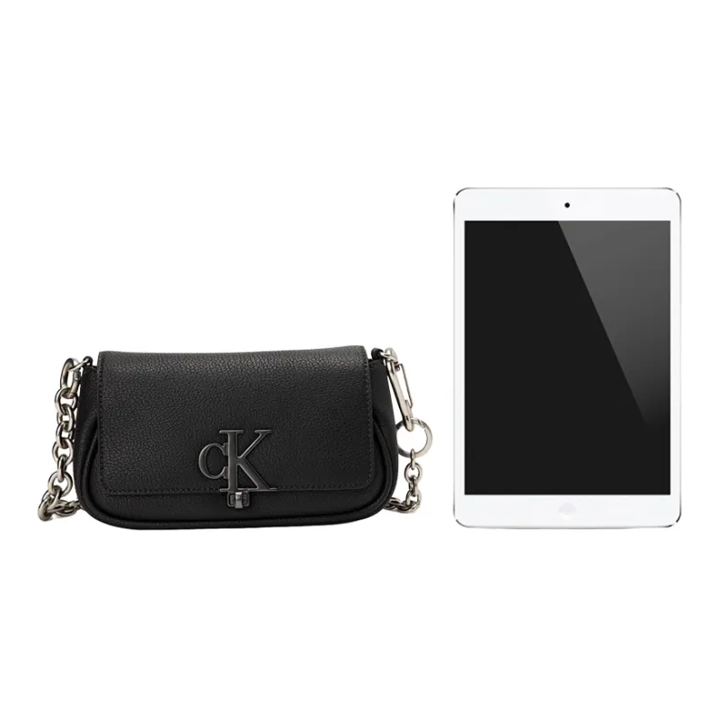 CALVIN KLEIN PU Saddle Bag, Shoulder Bag Regular Women's Black-5