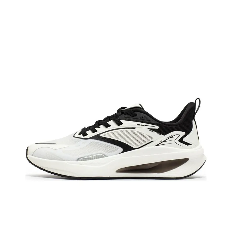 361° Abrasion Resistant Low Top Running Shoes Men's White Black-0