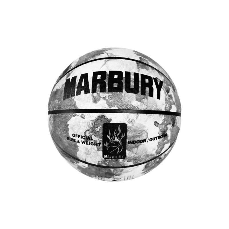 MARBURY Splash Ink Series PU Basketball Gray White Size 7 Training Unisex-1
