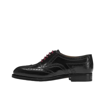 GUCCI Lace Up Shoes Black Red