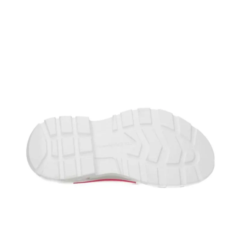 Alexander McQueen Tread Slick Lace Up 'White Neon Pink' Women's-4