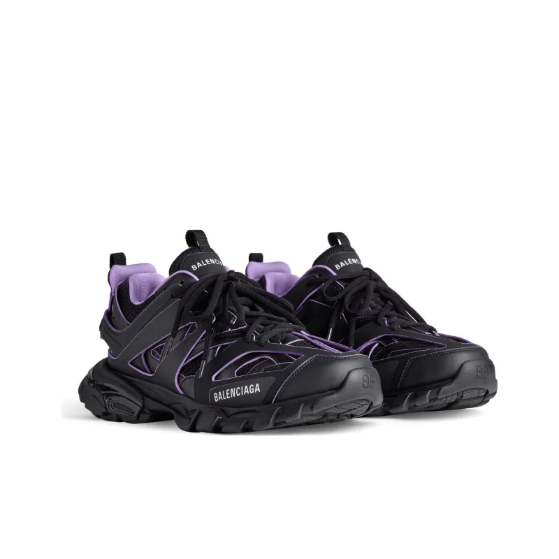 Balenciaga Track Sock Sneakers 'Black And Light Purple Knit And Nylon' Women's-3