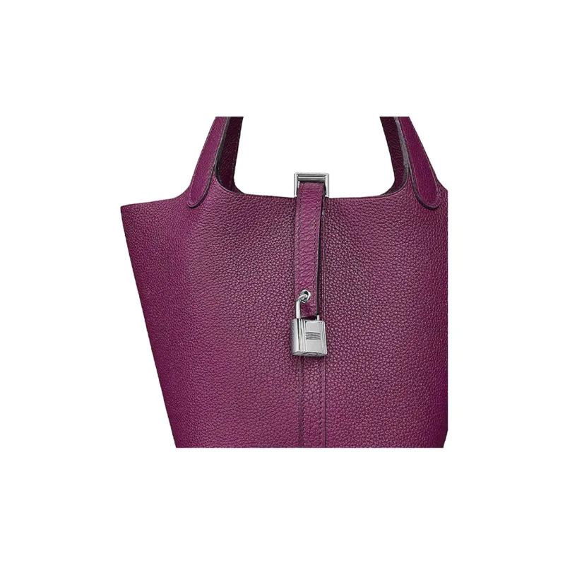 HERMES Picotin Lock Maurice Bullock Leather Bucket Bag, Basket Bag, Handbag Women's P9 Anemone Sea Anemone Purple-3