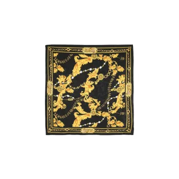 VERSACE JEANS COUTURE Silk Scarves Women's Black/Yellow