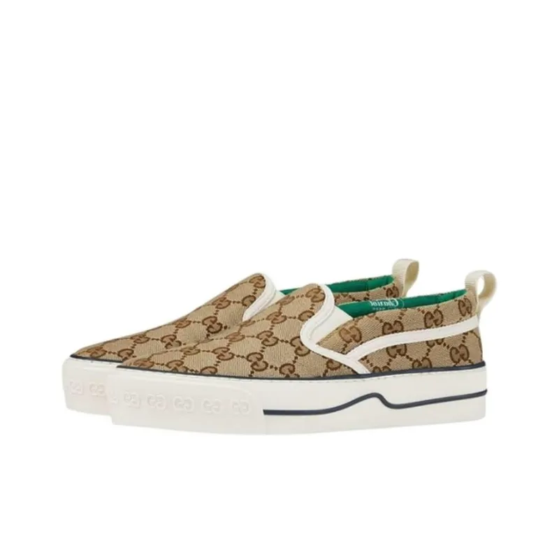 GUCCI Women's Tennis 1977 Slip On 'Beige Ebony' Women's-0