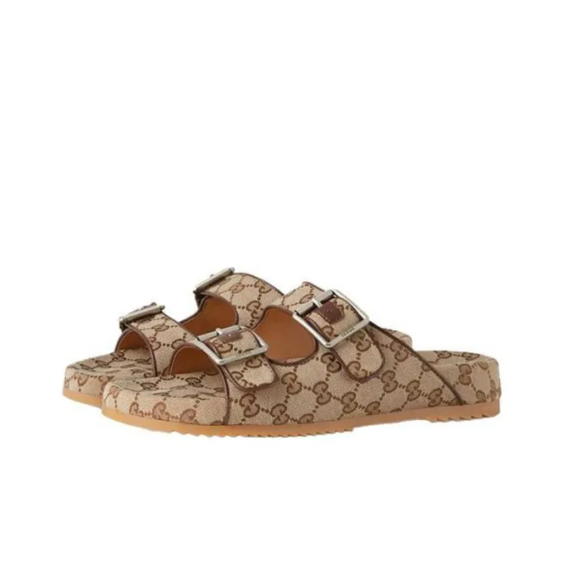 GUCCI Slide Sandal Strap 'Beige Monogram'-1