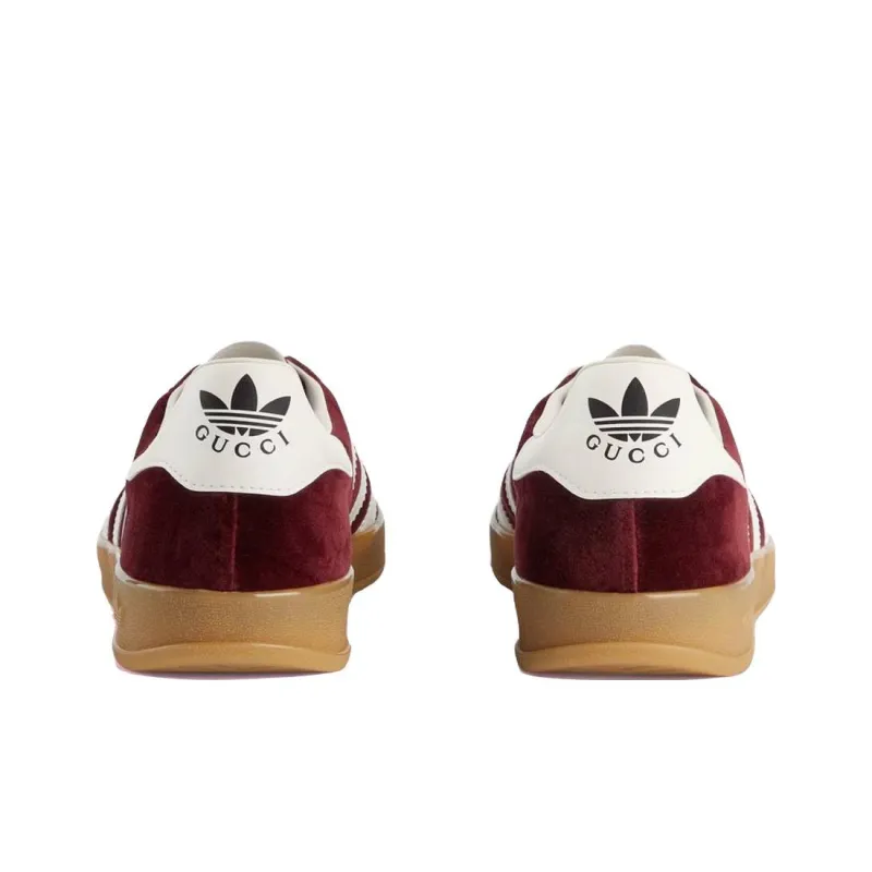 Adidas X GUCCI Gazelle Burgundy Velvet-4
