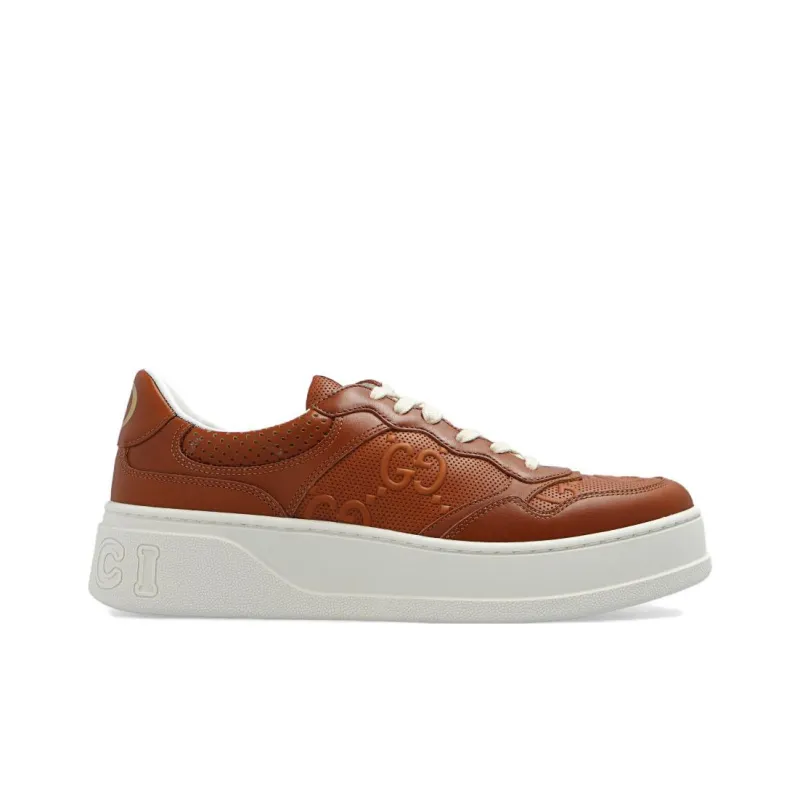 GUCCI Chunky B Stylish Skateboarding Shoes Women's Brown-1
