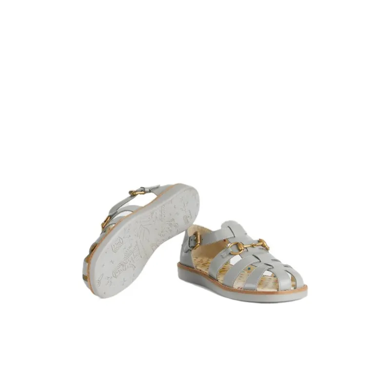 GUCCI Horsebit Children's Sandals Gray Kids'-4