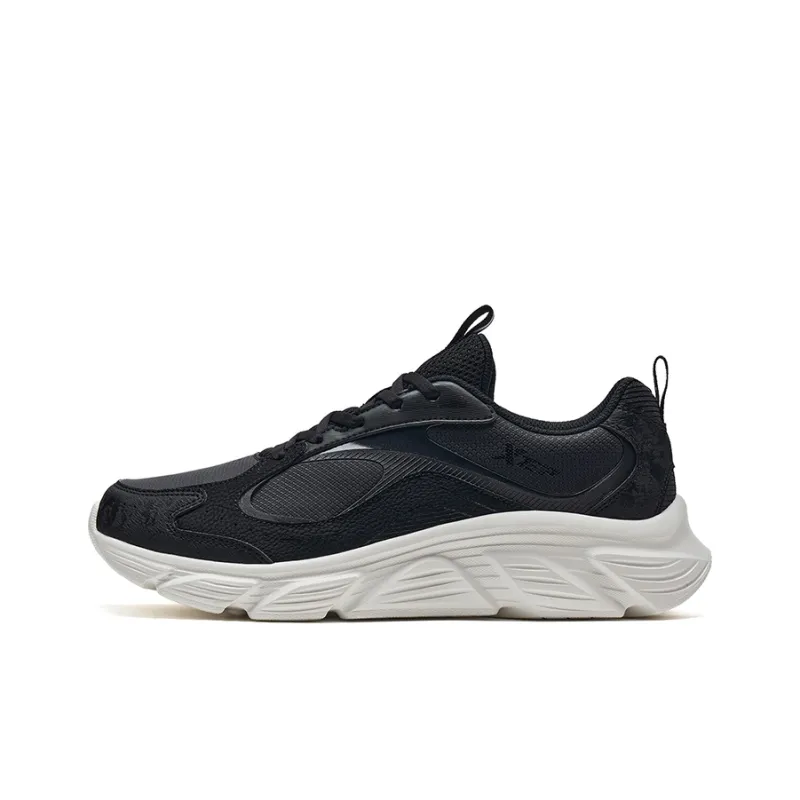 XTEP Cushioning Anti Slip And Wear Resistant Low Top Running Shoes Men's Black White-0