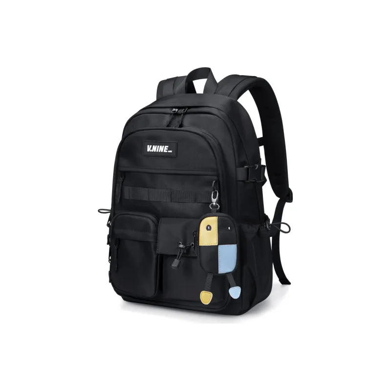 V.NINE Fabric Backpack Large Size Unisex Khaki/Obsidian Black/Smoke Gray-9