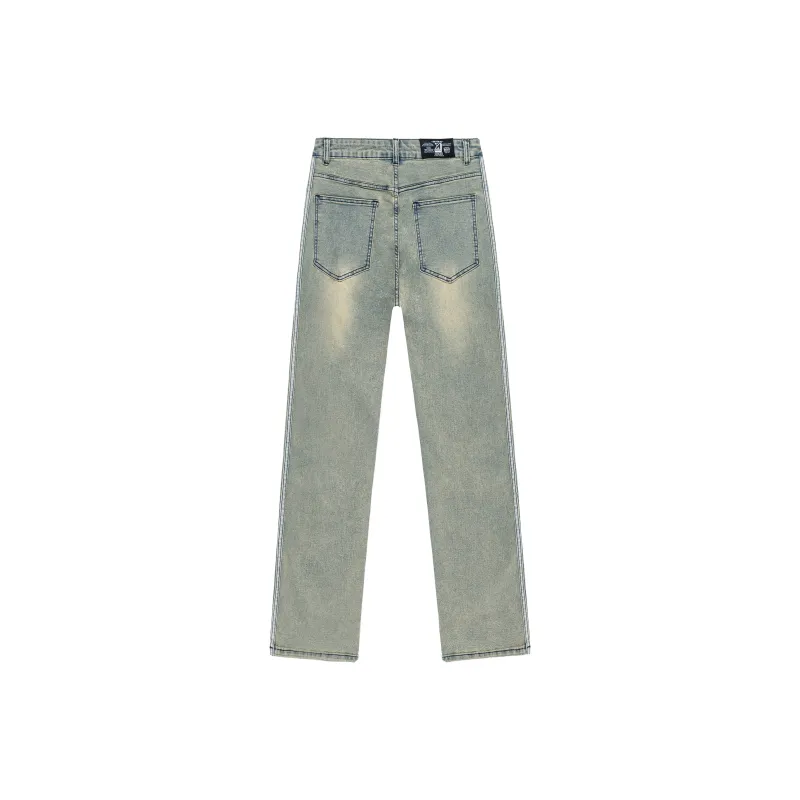 XINYINSU Jeans Unisex Yellow Mud-1