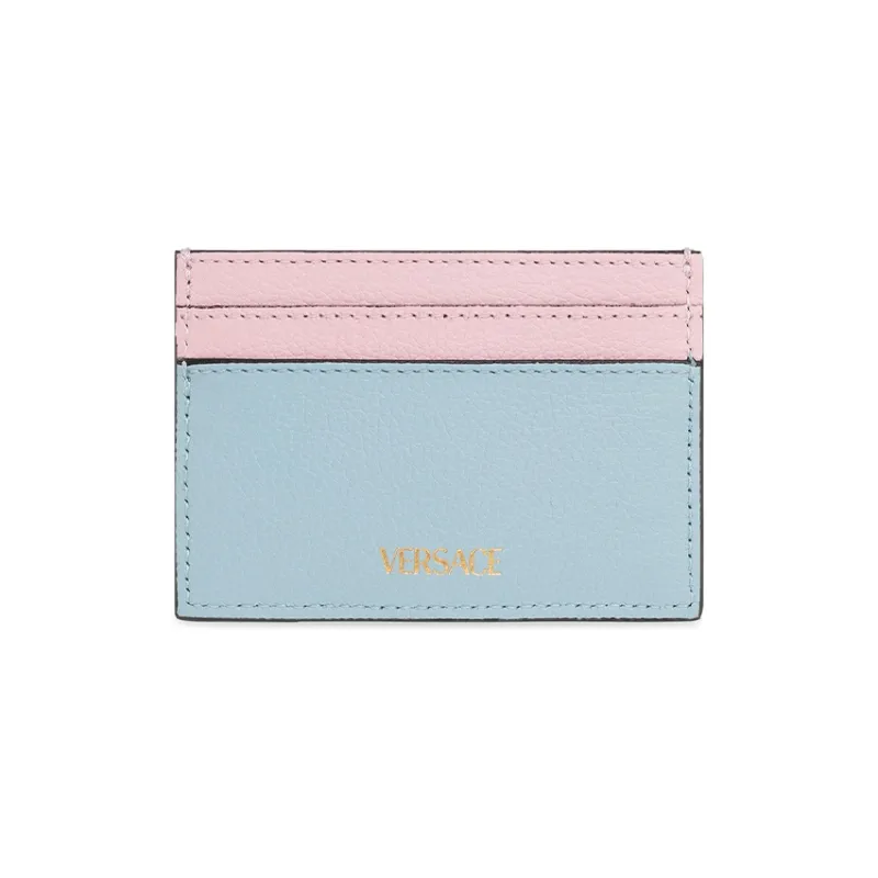 FANSIZHE Leather Card Holder Women's Blue Pink-1