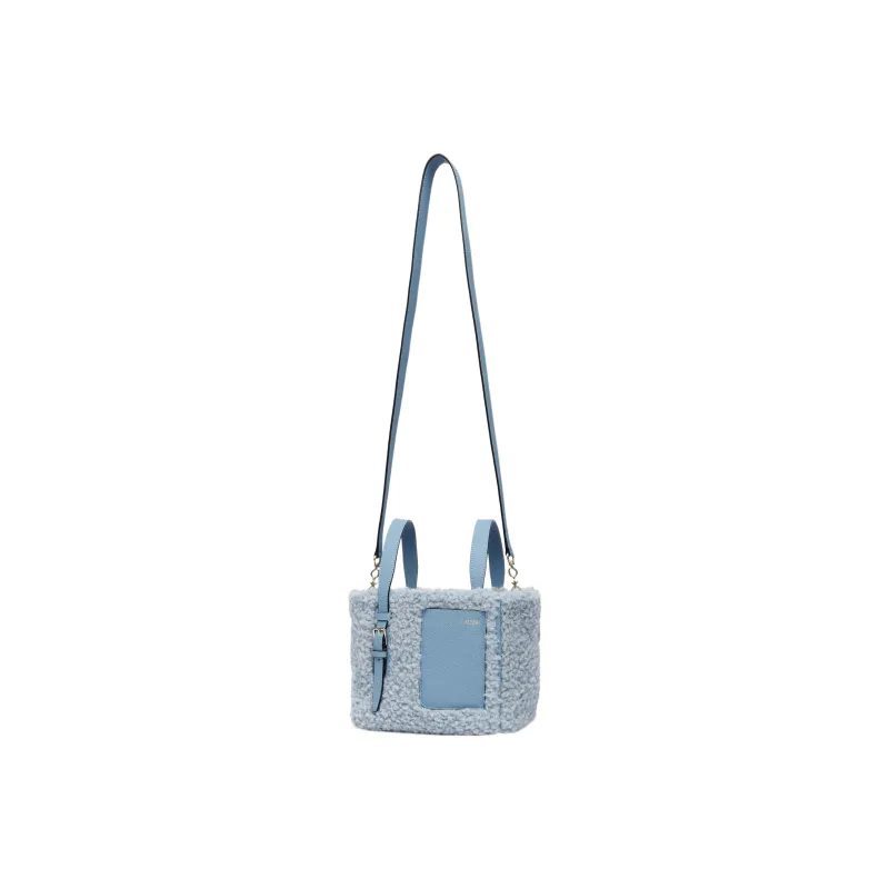 Valextra Curl Leather With Calfskin Bucket Bag, Tote Bag, Shopping Bag, Handbag Mini Women's Blue-2