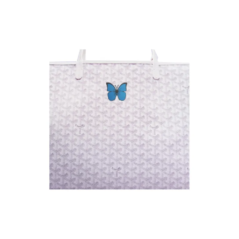 GOYARD Saint Louis Canvas With Calfskin Dog's Teeth Tote Bag Shopping Bag Shoulder Bag Handbag Large Size Unisex White-1