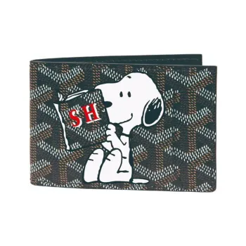 GOYARD SAINT FLORENTIN Canvas With Calfskin Dog's Teeth Wallet Unisex Green