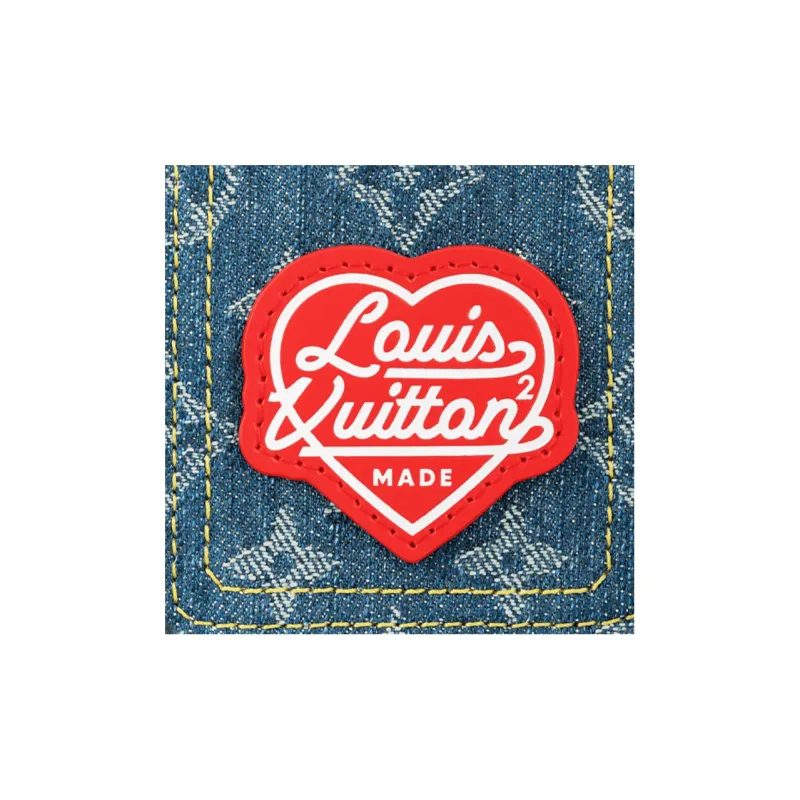 LOUIS VUITTON X Nigo Flap Double Phone Pouch Monogram Blue-4