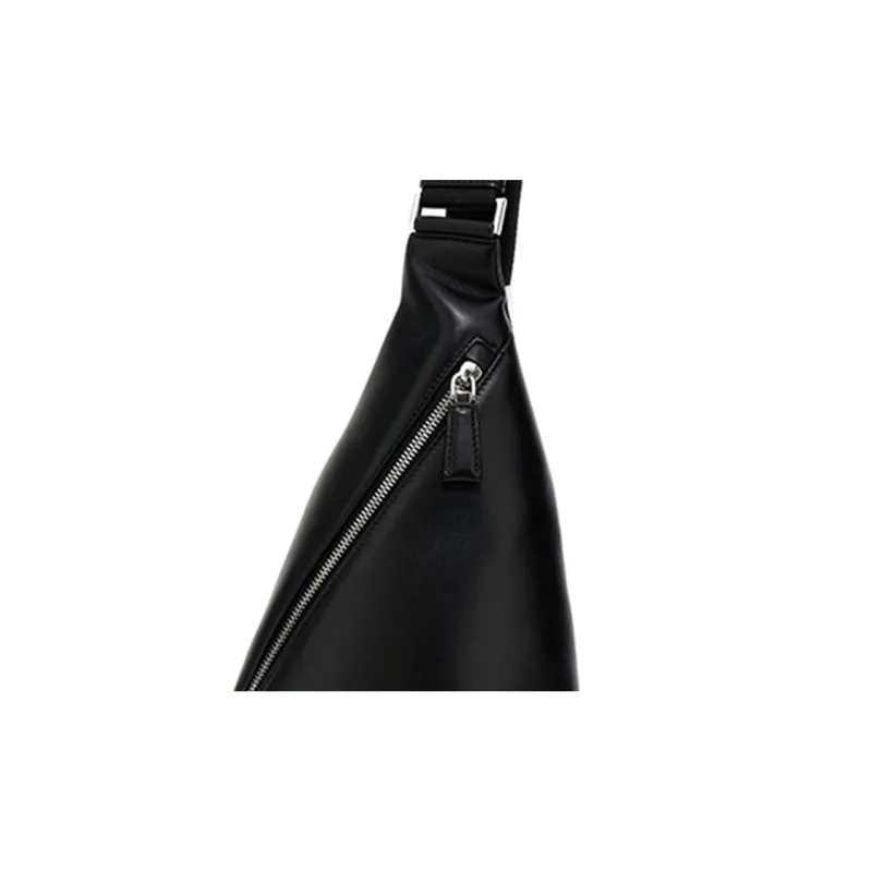 PRADA Leather One Shoulder Crossbody Bag, Sling Bag Men's Black-5