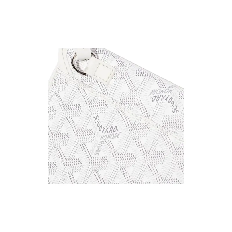 GOYARD Saint Louis Canvas With Calfskin Dog's Teeth Tote Bag Shopping Bag Handbag Small Size Unisex White-6