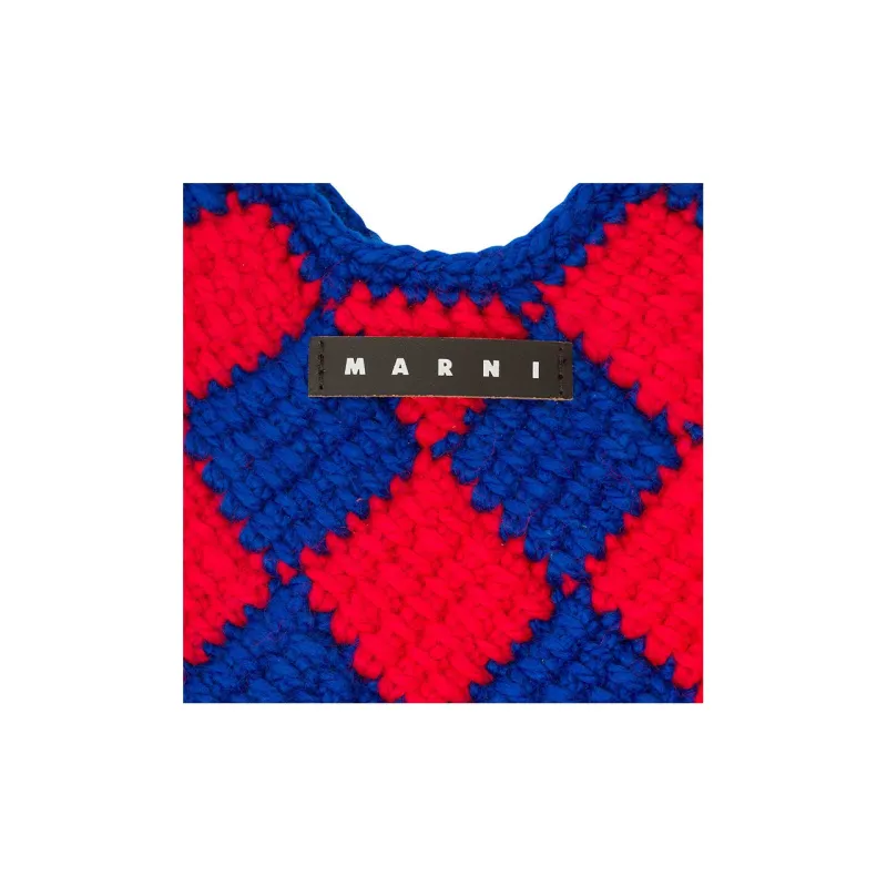 MARNI Acrylic With Cow Leather Handbag Kids' Red/Blue-4