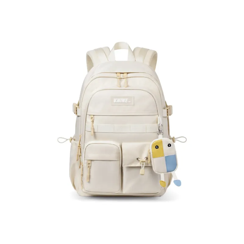 V.NINE Fabric Backpack Large Size Unisex Khaki/Obsidian Black/Smoke Gray-2