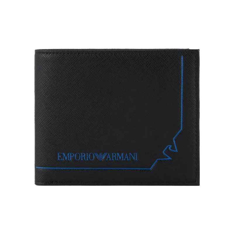 EMPORIO ARMANI PU Polyurethane Wallet Men's Black/Blue-0