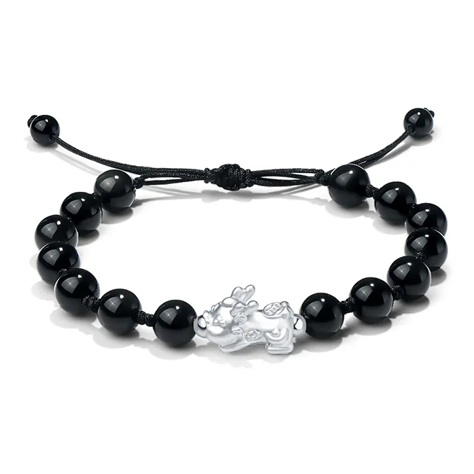 Muyan S925 Silver Chinese Auspicious Animal Beaded Bracelet Unisex-0