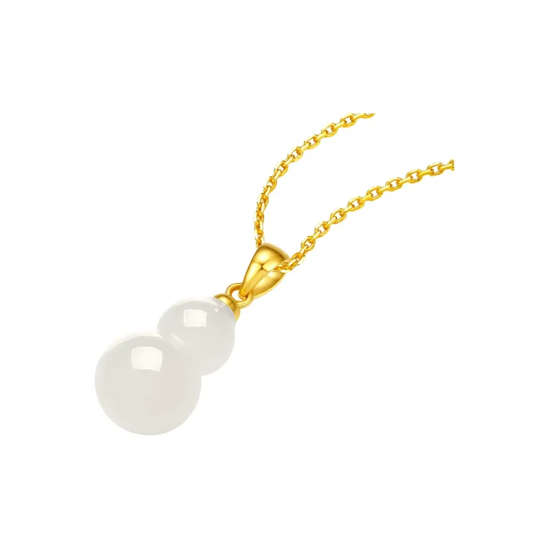 ZHOU LIU FU Pendant Gourd Blessing Wealth Hetian Jade Hanging Ornament As A Gift White Jade Women's-1