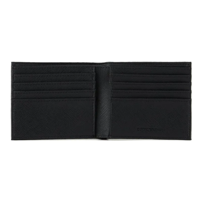 EMPORIO ARMANI PU Polyurethane Wallet Men's Black/Blue-2