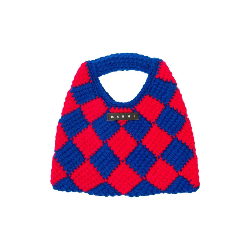MARNI Acrylic With Cow Leather Handbag Kids' Red/Blue-0