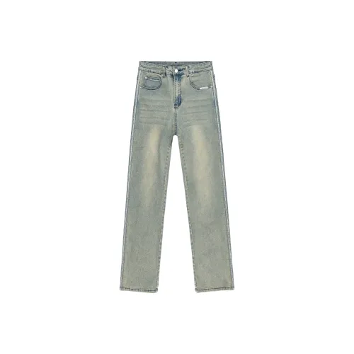 XINYINSU Jeans Unisex Yellow Mud