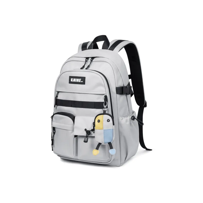 V.NINE Fabric Backpack Large Size Unisex Khaki/Obsidian Black/Smoke Gray-12
