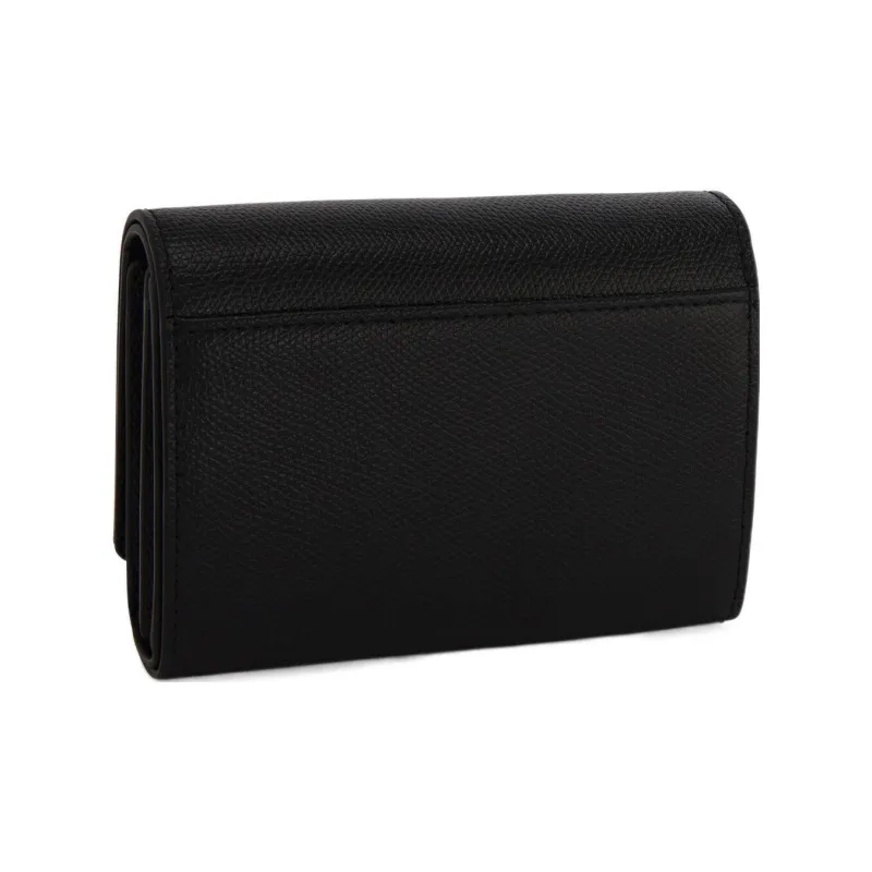 Furla Textured Leather Wallet Trumpets Women's Black-1