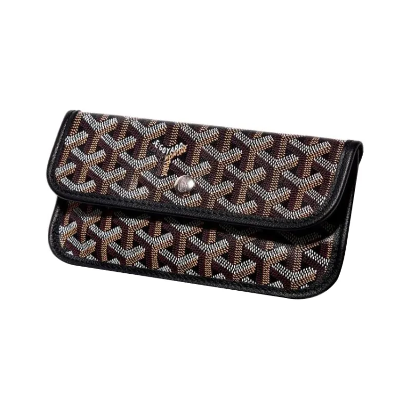 GOYARD Saint Louis Canvas With Calfskin Dog's Teeth Tote Bag Shopping Bag Handbag Small Size Unisex Black-4
