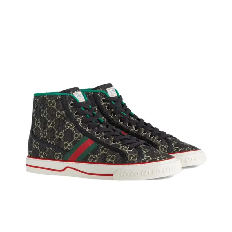 GUCCI Tennis 1977 High 'Black Mini GG'-1