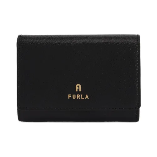 Furla Textured Leather Wallet Small Size Women's Black