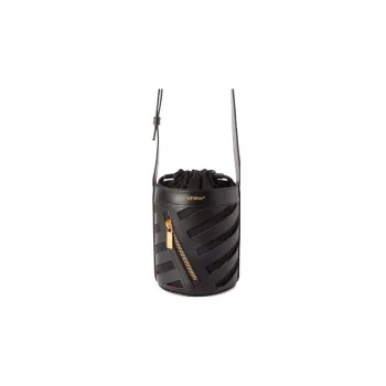 OFF WHITE Diag Cut Out Bucket Bag Black