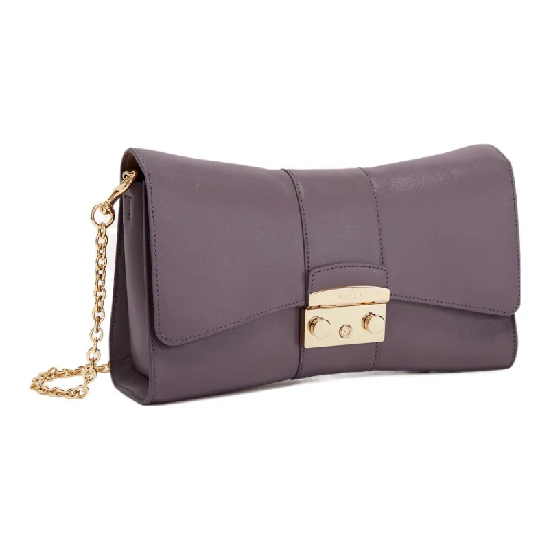 Furla Metropolis Collection Smooth Calf Leather Crossbody Bag, Shoulder Bag Women's Light Purple-2