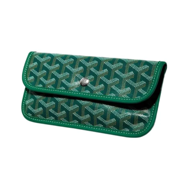 GOYARD Saint Louis Canvas With Calfskin Dog's Teeth Tote Bag Shopping Bag Handbag Small Size Unisex Green-4