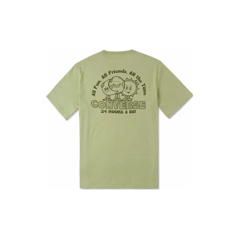 Converse EARTH MOON SUN T Shirt Men's Army Green-1