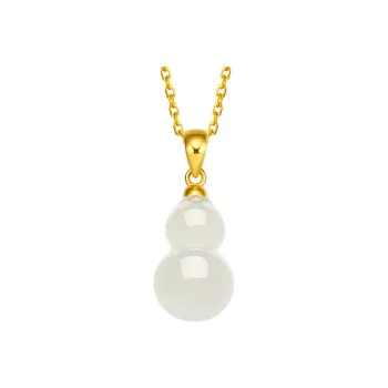 ZHOU LIU FU Pendant Gourd Blessing Wealth Hetian Jade Hanging Ornament As A Gift White Jade Women's