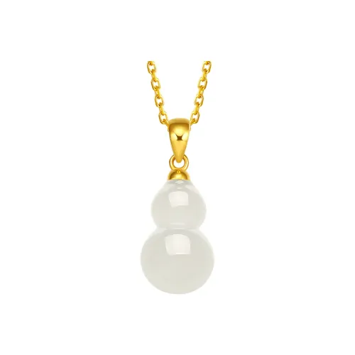 ZHOU LIU FU Pendant Gourd Blessing Wealth Hetian Jade Hanging Ornament As A Gift White Jade Women's