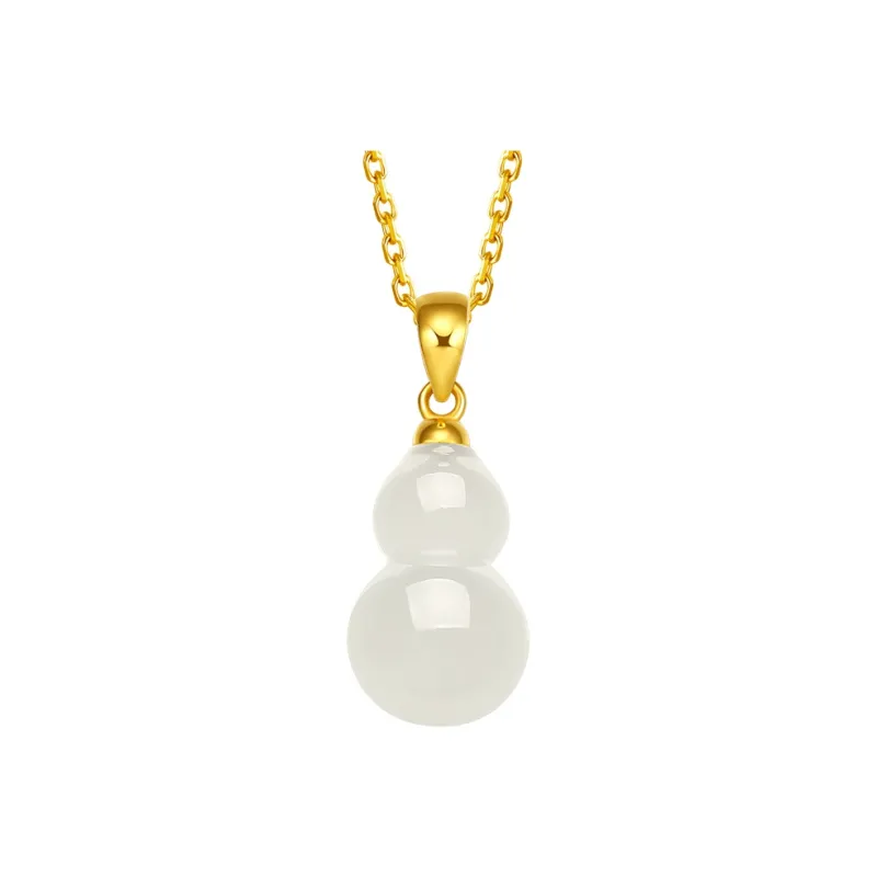 ZHOU LIU FU Pendant Gourd Blessing Wealth Hetian Jade Hanging Ornament As A Gift White Jade Women's-0