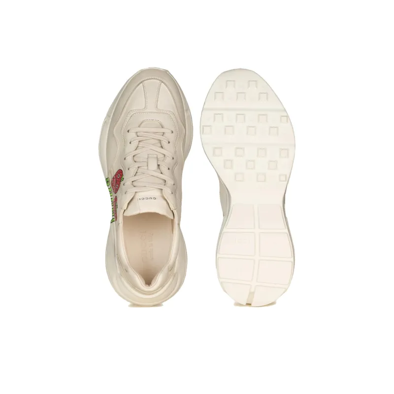 GUCCI Rhyton Low Top Chunky Sneakers Men's Beige Distressed Style-4