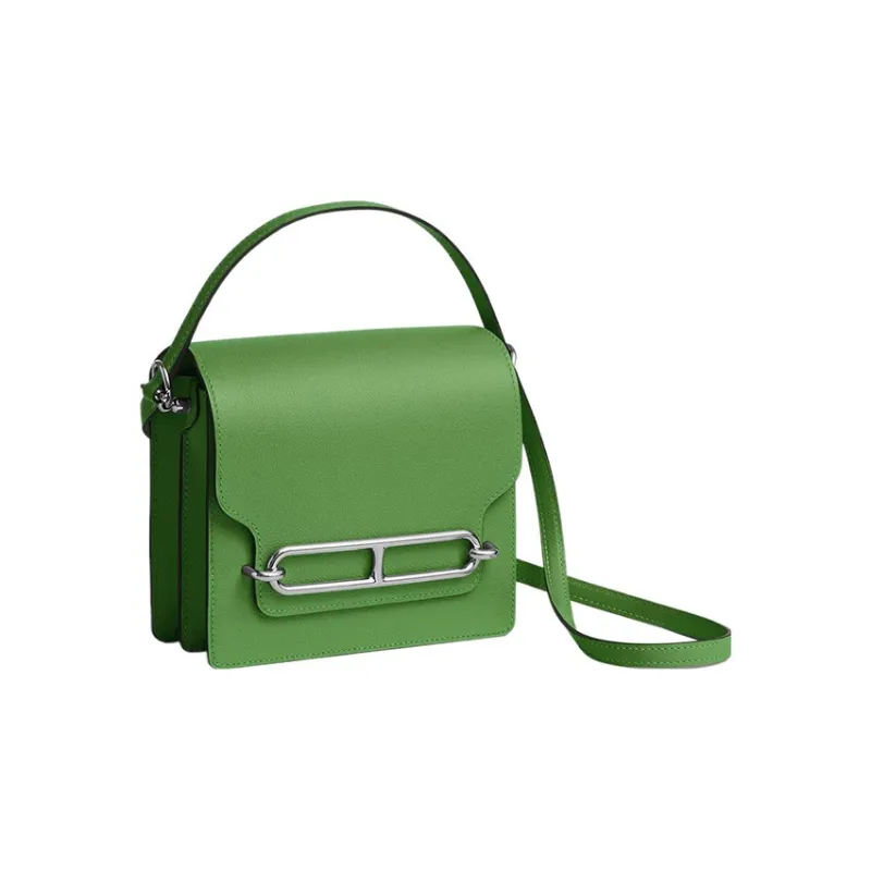 HERMES Roulis Evercolor Calfskin Shoulder Bag Crossbody Bag Mini Women's Orchid Green/Bubble Green-1
